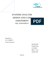 Systems Analysis Design and Case Assignment