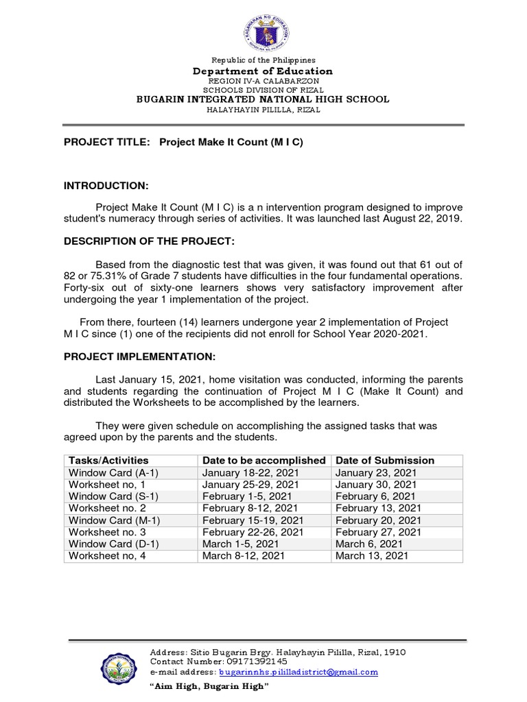 Project Mic Year 2 Narrative Report | PDF | Teaching | Behavior ...