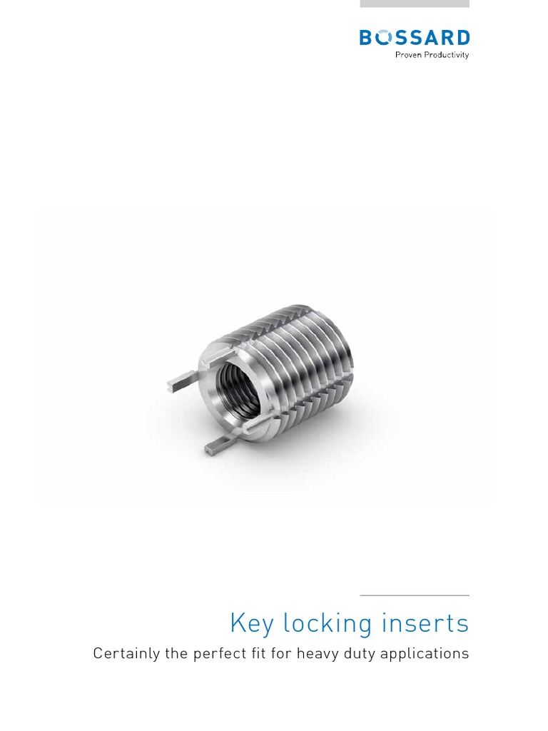 Bossard Key Locking Inserts EN PDF Screw Mechanical Engineering