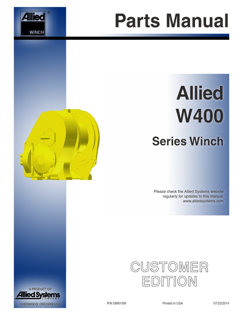 Allied Winch Seria 400 Parts | PDF | Clutch | Rope