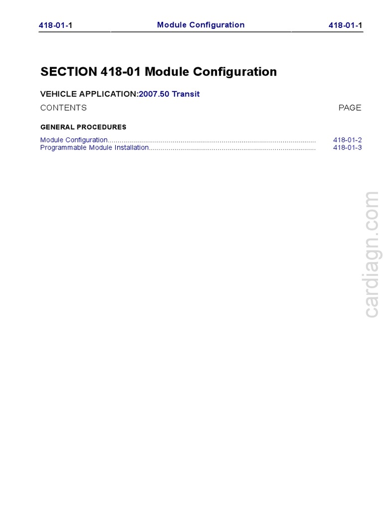2007 Transit Module Configuration Guide | PDF | Business | Technology ...