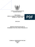 Perkalan No. 18 Thn. 2010 Pedoman Penyelenggaraan Diklat Prajabatan