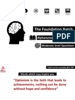 The Foundation Batch: Alphanumeric Series (Day-2)