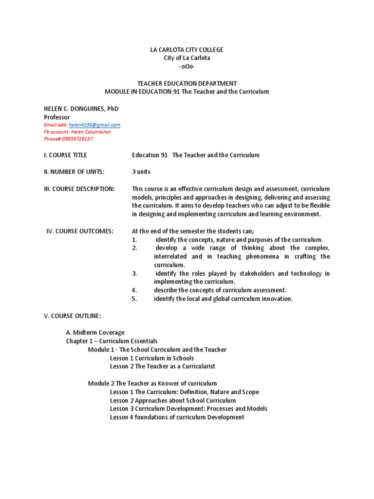 Curriculum Design in Teacher Education | PDF | Curriculum | Educational ...
