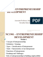 Nc19 - Entrepreneurship Development: Dr. Sreeya B Associate Professor, Management Studies Saveetha School of Law, SIMATS