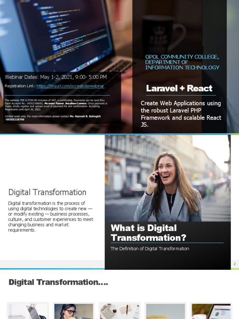 Laravel & React Webinar on Digital Transformation | PDF | Sales ...