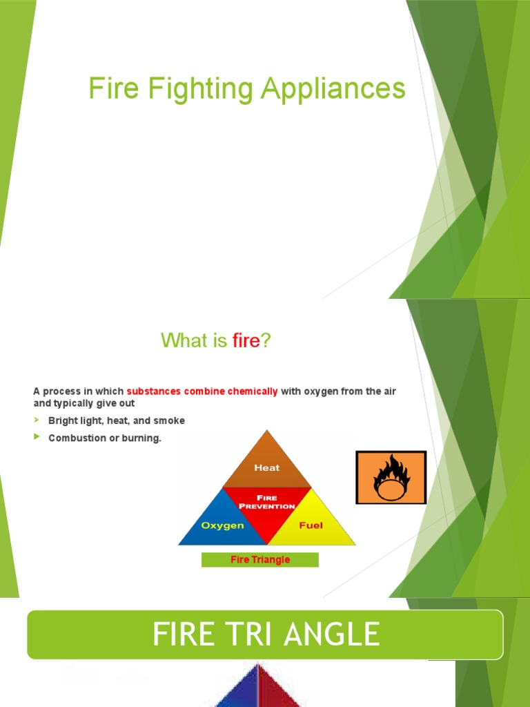 Fire Fighting Appliances Overview | PDF | Fires | Firefighting