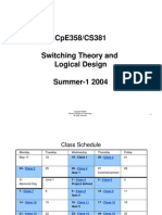 Cpe358/Cs381 Switching Theory and Logical Design Summer-1 2004