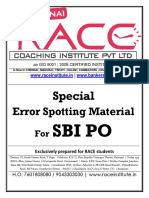 Special Error Spotting Material For SBI PO