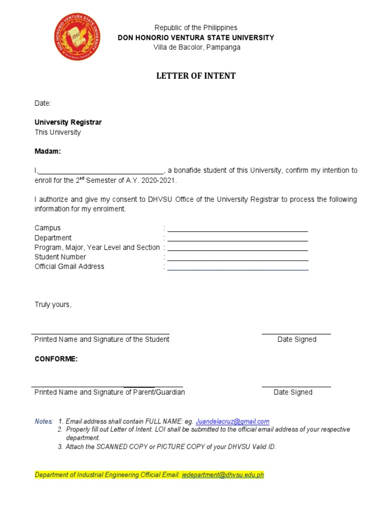 Letter of Intent To Enroll Revised PDF