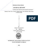 Journal Review: Assignment of Research Methodology For Biology Education