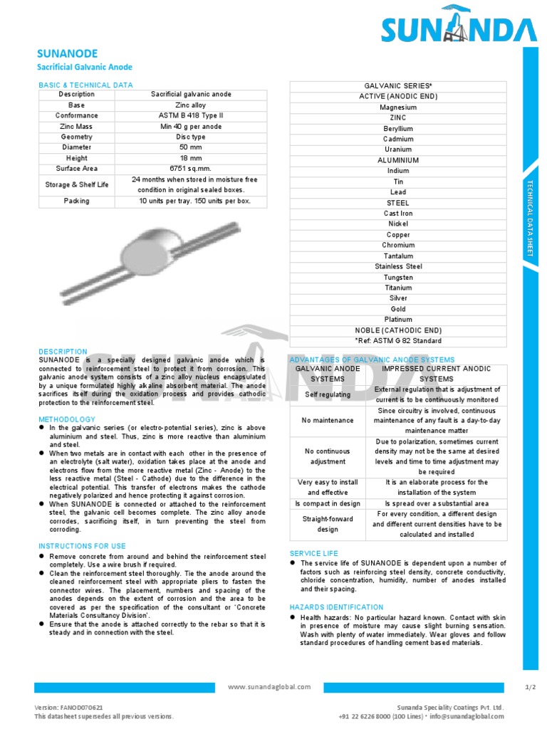 Zinc Anode for Steel Corrosion Protection | PDF | Anode | Corrosion