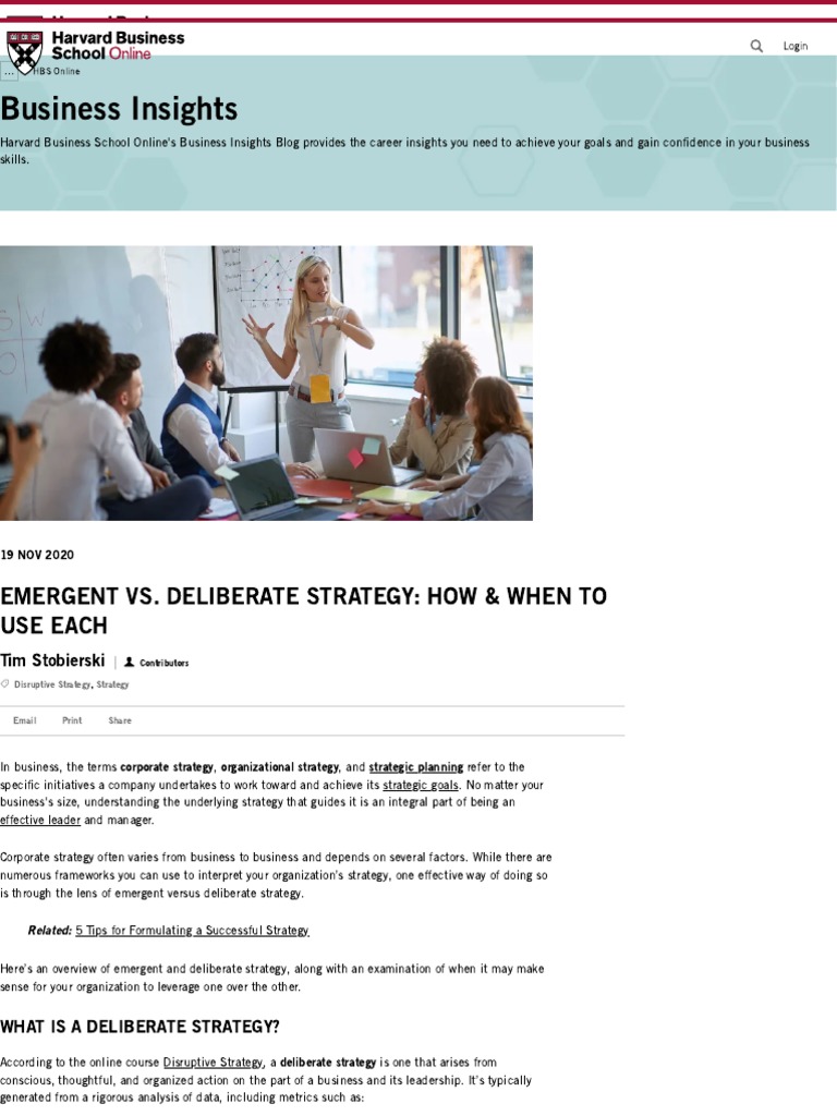 Emergent vs. Deliberate Strategy How & When To Use Each PDF