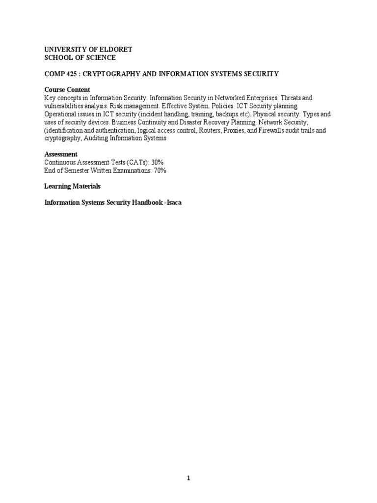 Information Security Fundamentals Overview | PDF | Information Security ...