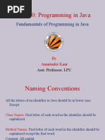 Fundamentals of Programming in Java