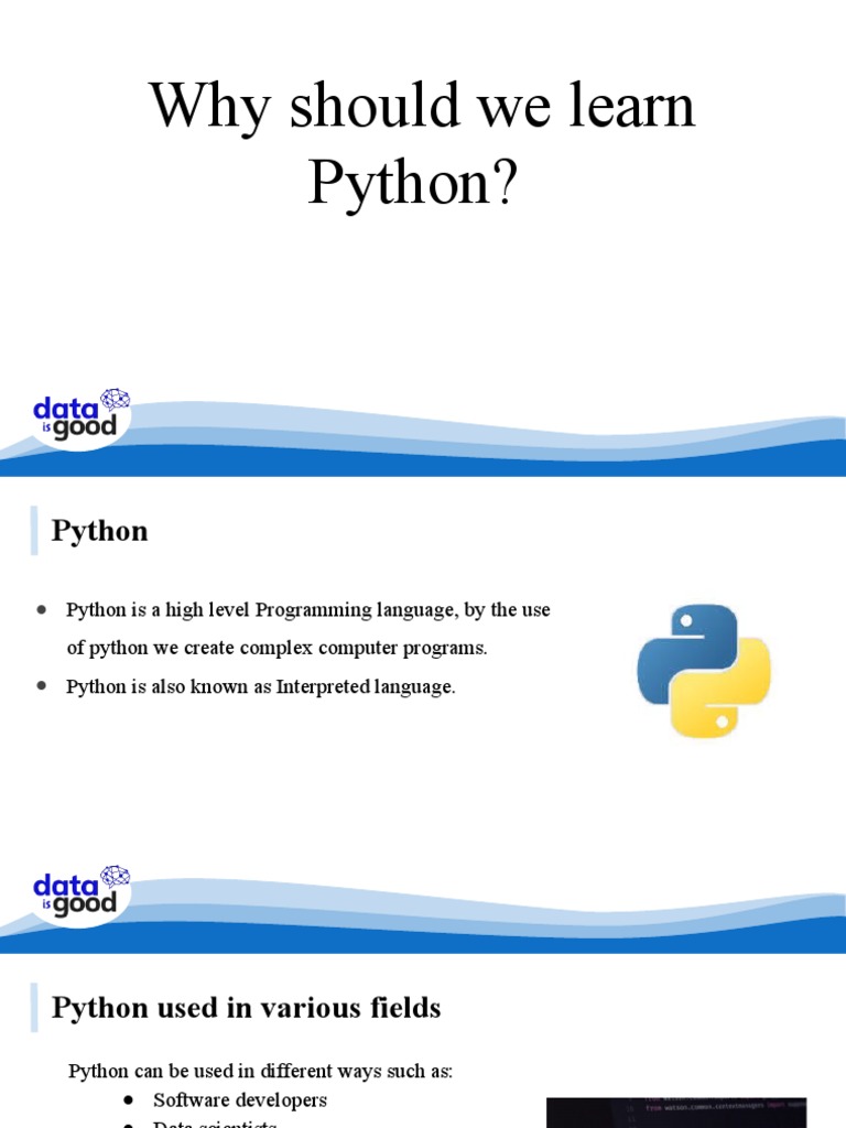 Why Should We Learn Python | PDF