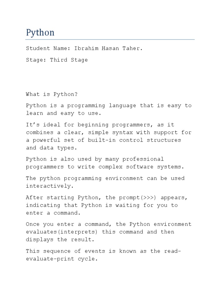 Python - Report | PDF | Python (Programming Language) | Java ...