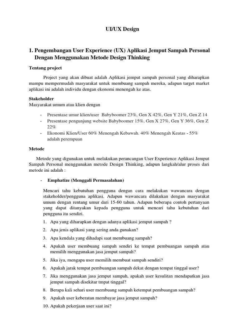 Contoh UI/UX Aplikasi Jemput Sampah | PDF | Bisnis | Seni