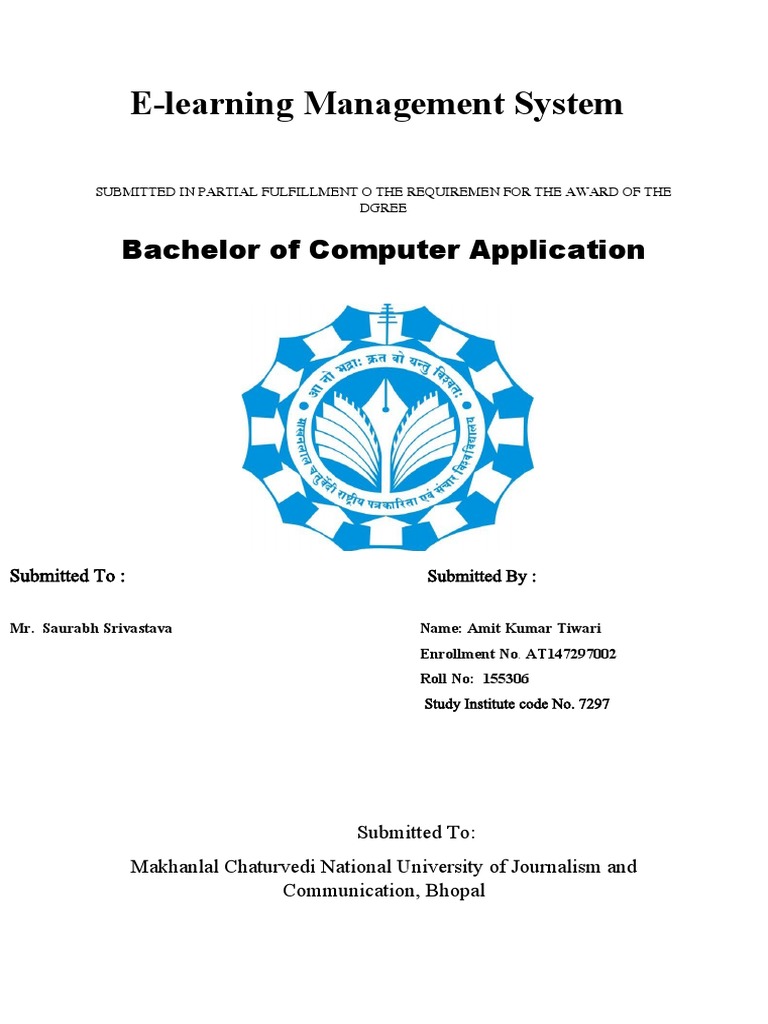 ELearning Management System Project Report PDF Relational