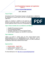  International Journal of Programming Languages and Applications  ( IJPLA )