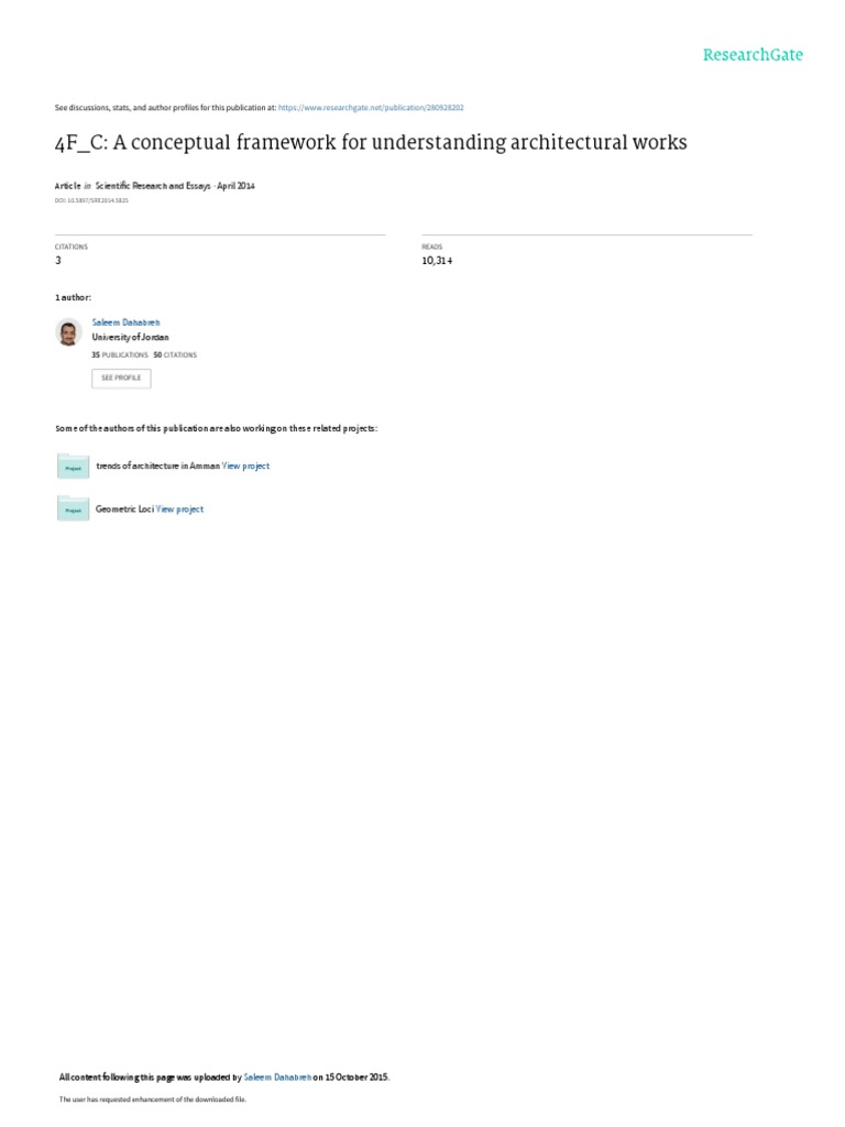 4F - C: A Conceptual Framework For Understanding Architectural Works ...