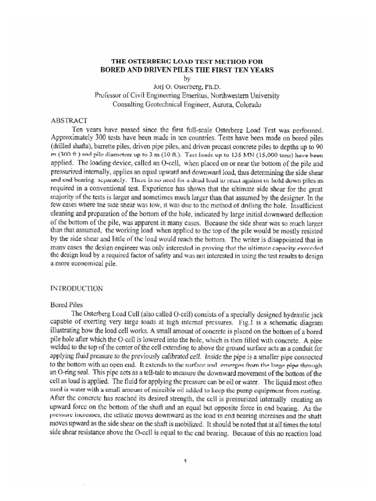 Osterberg Method | PDF