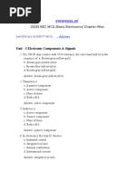 Unit - I Electronic Components & Signals: 22225 BEC MCQ (Basic Electronics) Chapter-Wise