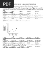 Pre Test in Math 1: Basic Mathematics: Name: Course/Year