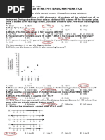 Pre Test in Math 1: Basic Mathematics