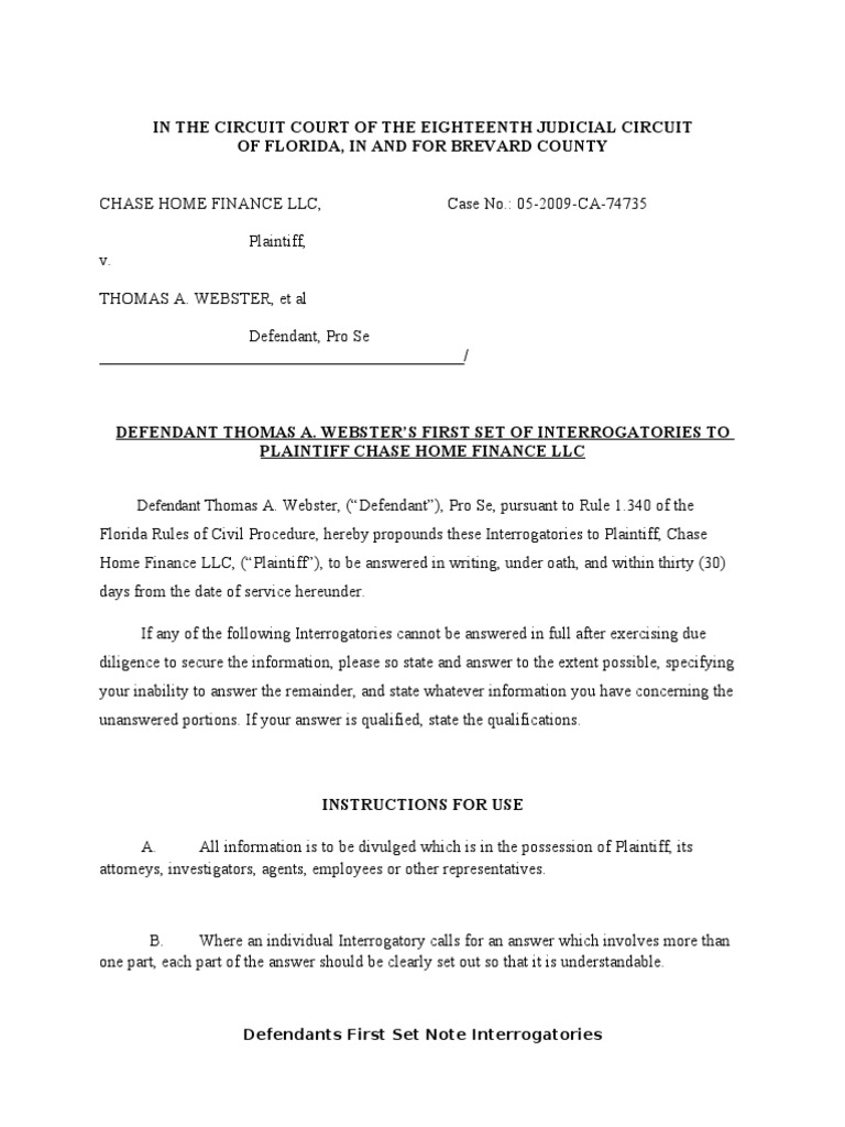 Note Interrogatories PDF Interrogatories Assignment (Law)