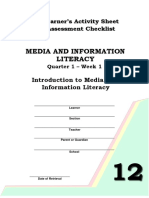Media and Information Literacy Grade 12 - Q1 Week 1