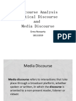 Discourse Analysis Political Discourse and Media Discourse: Enna Novyarty 18111019