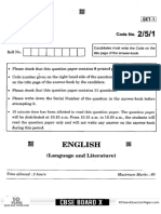 CBSE 2020 English Question Paper Class 10