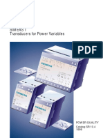 Simeas T Transducers For Power Variables: Power Quality Catalog SR 10.4 1999
