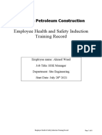 Employee Health and Safety Induction Training Record: Creative Petroleum Construction
