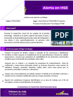 Alerta HSE - Caída alturas plataforma de stand de centrífuga _Fermar