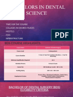 Bachelors in Dental Science: Time For The Course Colleges in Desired Places Hostels Fees Infrastructure