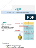 Lipids: Unit 2: Part 1: Biological Molecules
