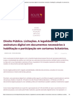 Direito Público. Licitações. A legalidade da assinatura digital em documentos necessários à habilitação e participação em certames licitatórios. – Route Assessoria – Licitações