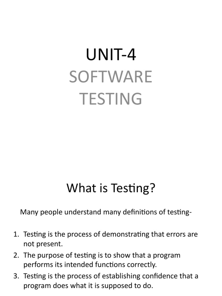 Unit 4 Software Testing Download Free Pdf Software Testing Unit