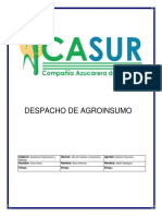 CS-SUM-pos-001 Despacho de Agroinsumos