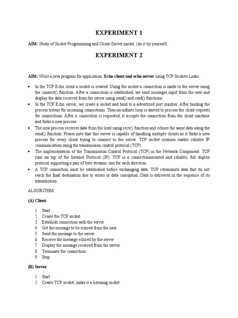 Java TCP Socket Programming Guide | PDF | Internet Protocol Suite ...