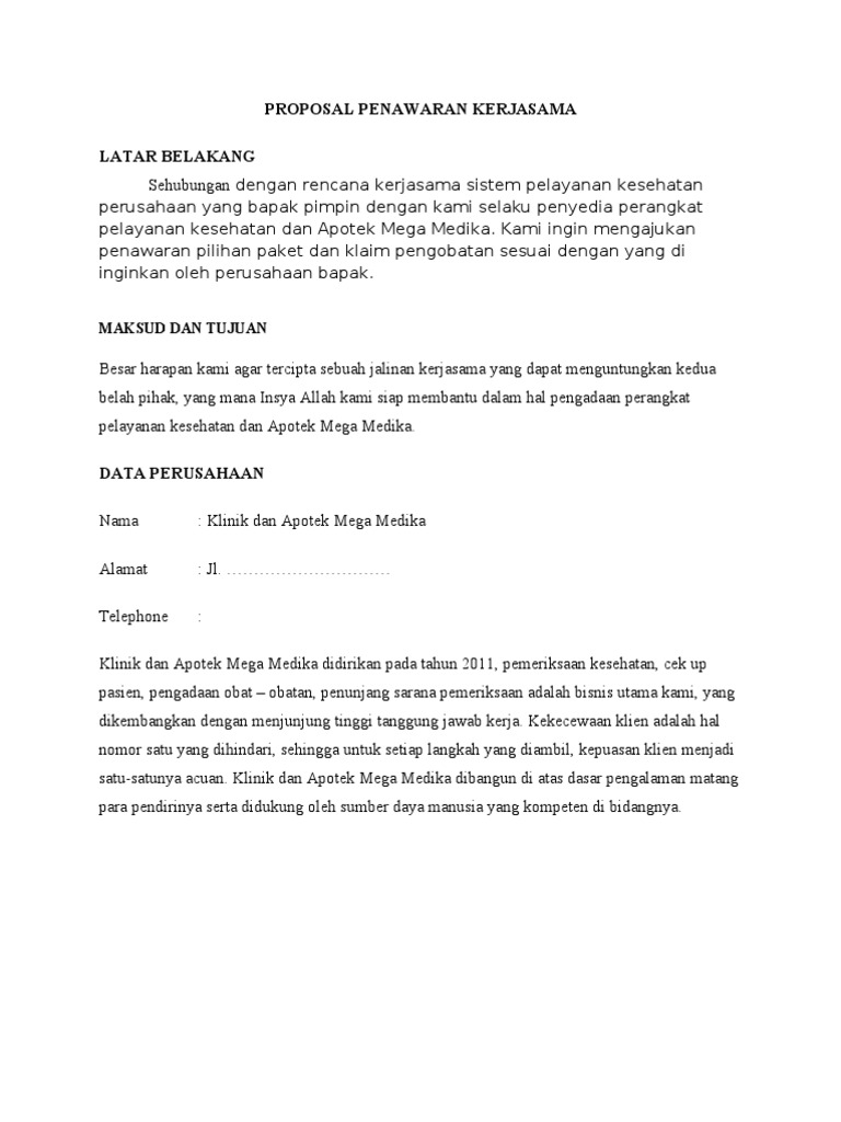 Contoh Surat Permohonan Kerjasama Optik Dengan Bpjs