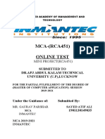 MCA - (RCA451) Online Test