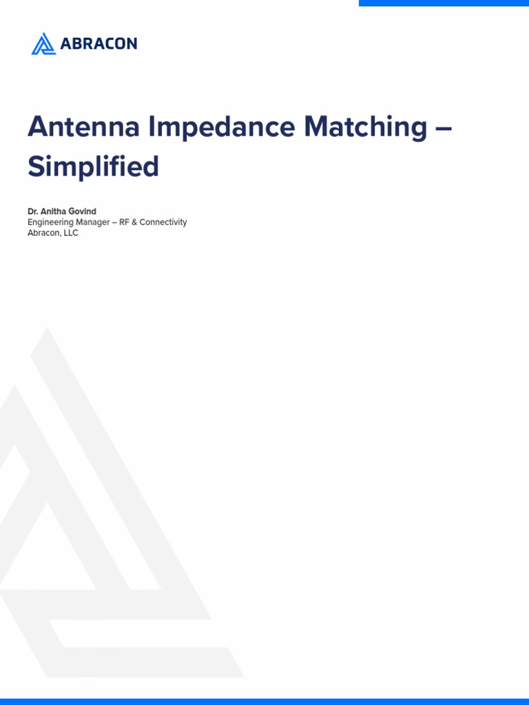 Antenna Impedance Matching Explained | PDF | Electrical Impedance ...