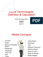 Media Terminologies: Definition & Calculation: by Prof Indrani Sen