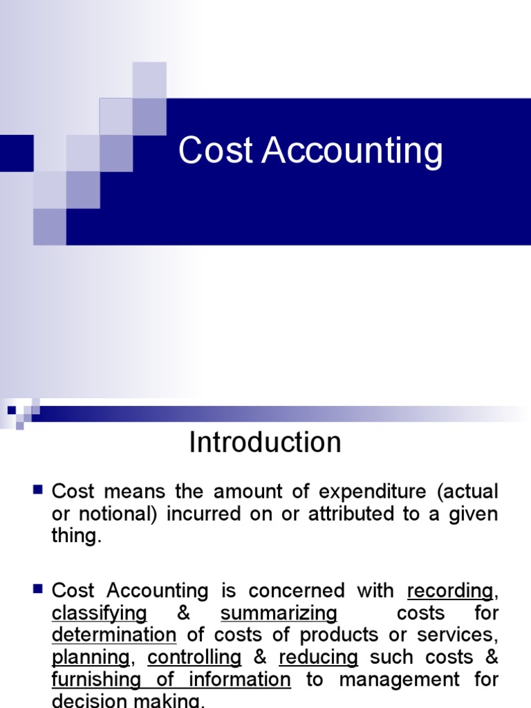 Cost Acc Part1 PDF Cost Cost Accounting