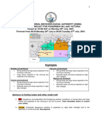 Morning Forecast For Fishermen On Lake Victoria From 06.00 Monday 26th July To 06.00 Tuesday 27th July, 2021