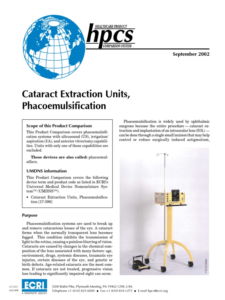 Cataract Extraction Units PDF Vision Ophthalmology