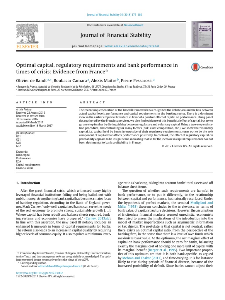 8 Optimal Capital Regulatory Requirements and Bank Performance in Times